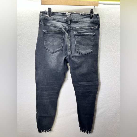 KanCan Distressed Black Ankle Frayed Jeans Womens 29 Waist Stretch Denim 2148 - Picture 7 of 8
